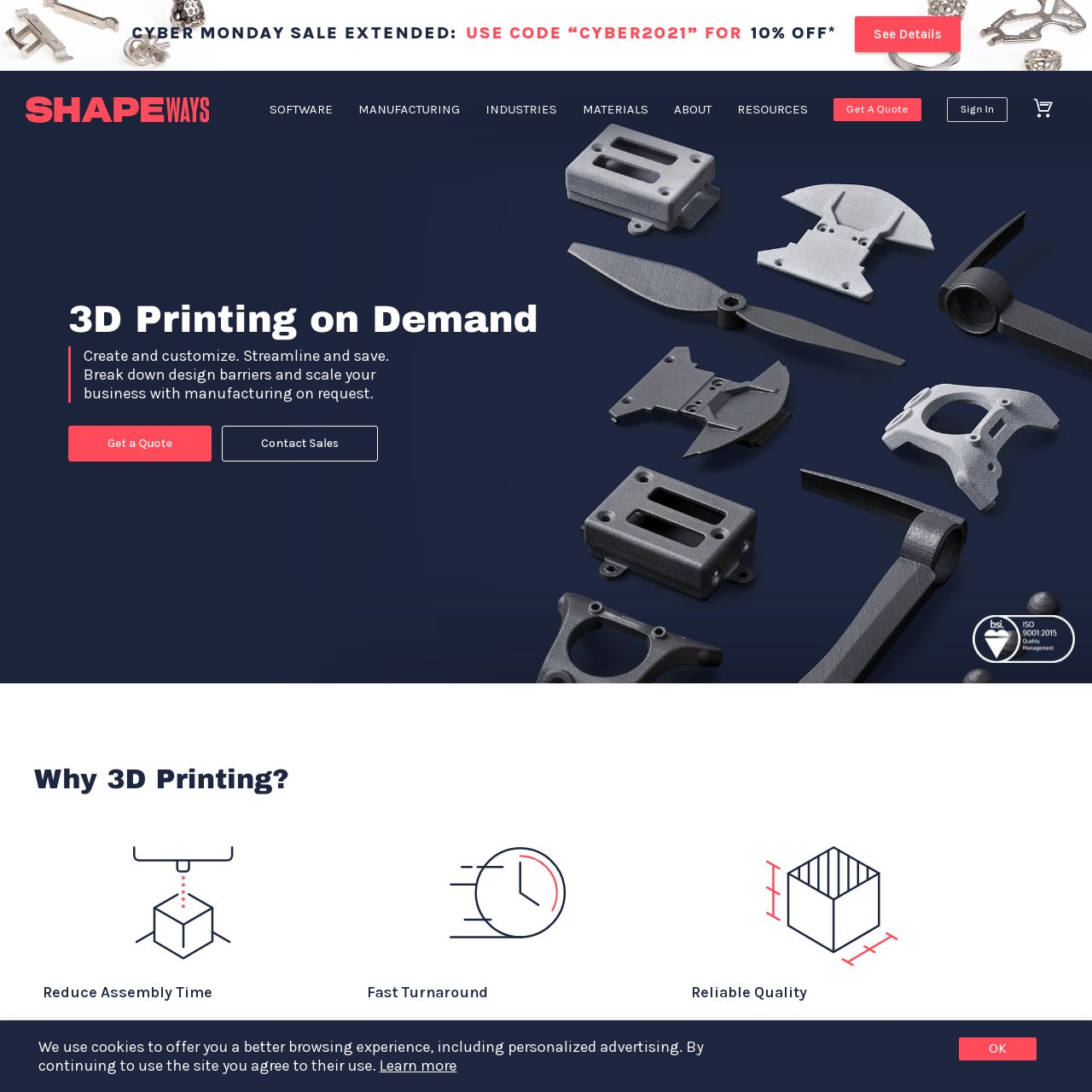 Shapeways printing in various materials