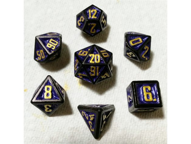 D&D Dice Set with Raised Numbers for Painting (v2)