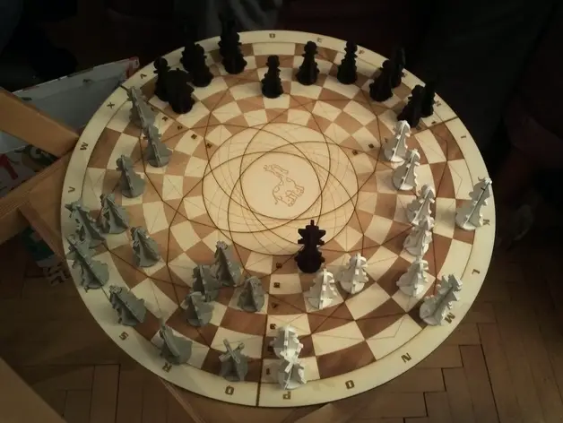 3 Player Chess Board + Matching Figures