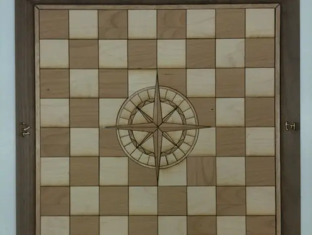 Laser Cut Chess Board with Compass