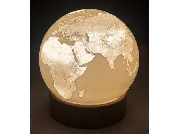 Earth Lithophane Lamp