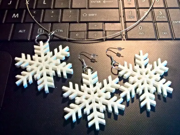 Snowflake Pendant and Earrings