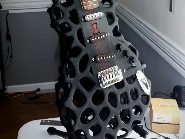 The Black Widow 3D Printed guitar