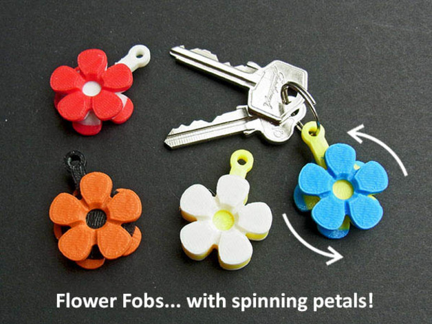 Flower Fob Keychains